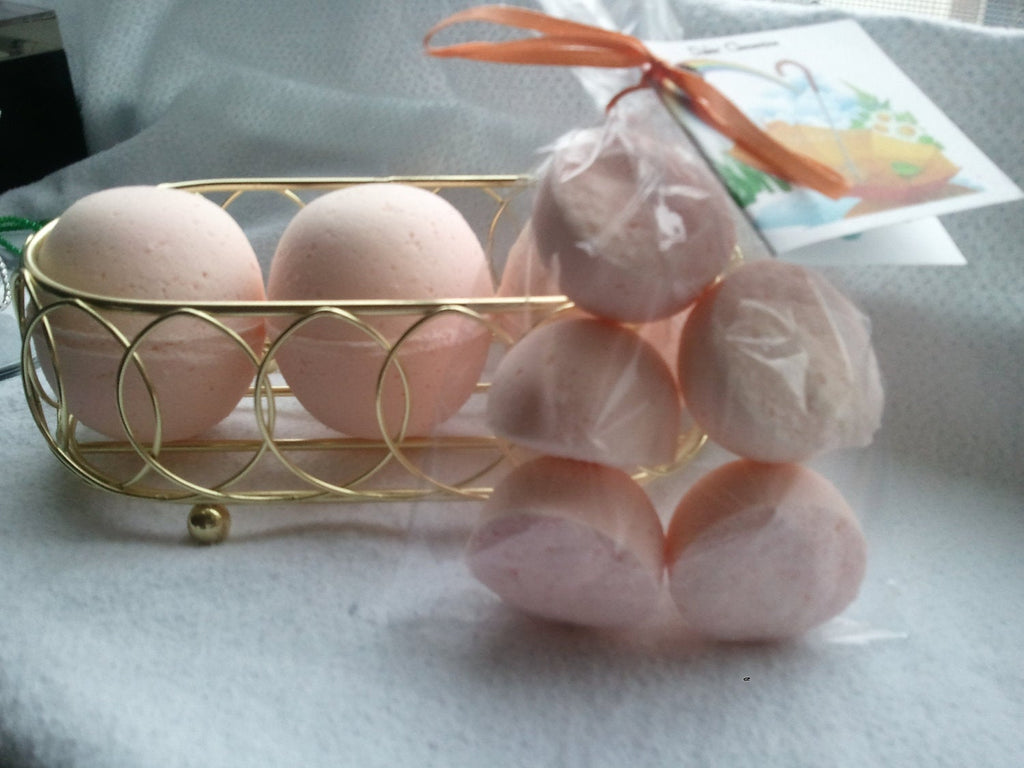 14 bath bombs in Darlin' Clementine gift bag bath fizzies, great for dry skin, shea, cocoa, 7 ultra rich oils